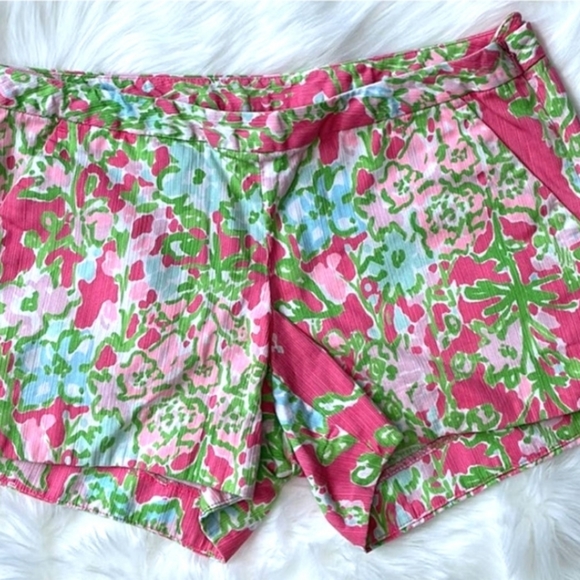 LILLY PULITZER Adie Short in Flamingo Pink Southern Charm Size 00 - Picture 2 of 5